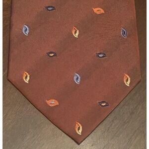 Trivellato Orange Blue 100% Silk Men’s Neck Tie Made In Italy